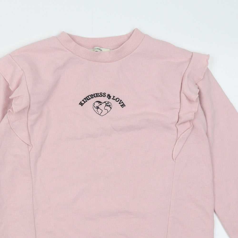 George Girls Pink  Polyester Jumper Dress  Size 7-8 Years  Crew Neck Pullover - kindness & love