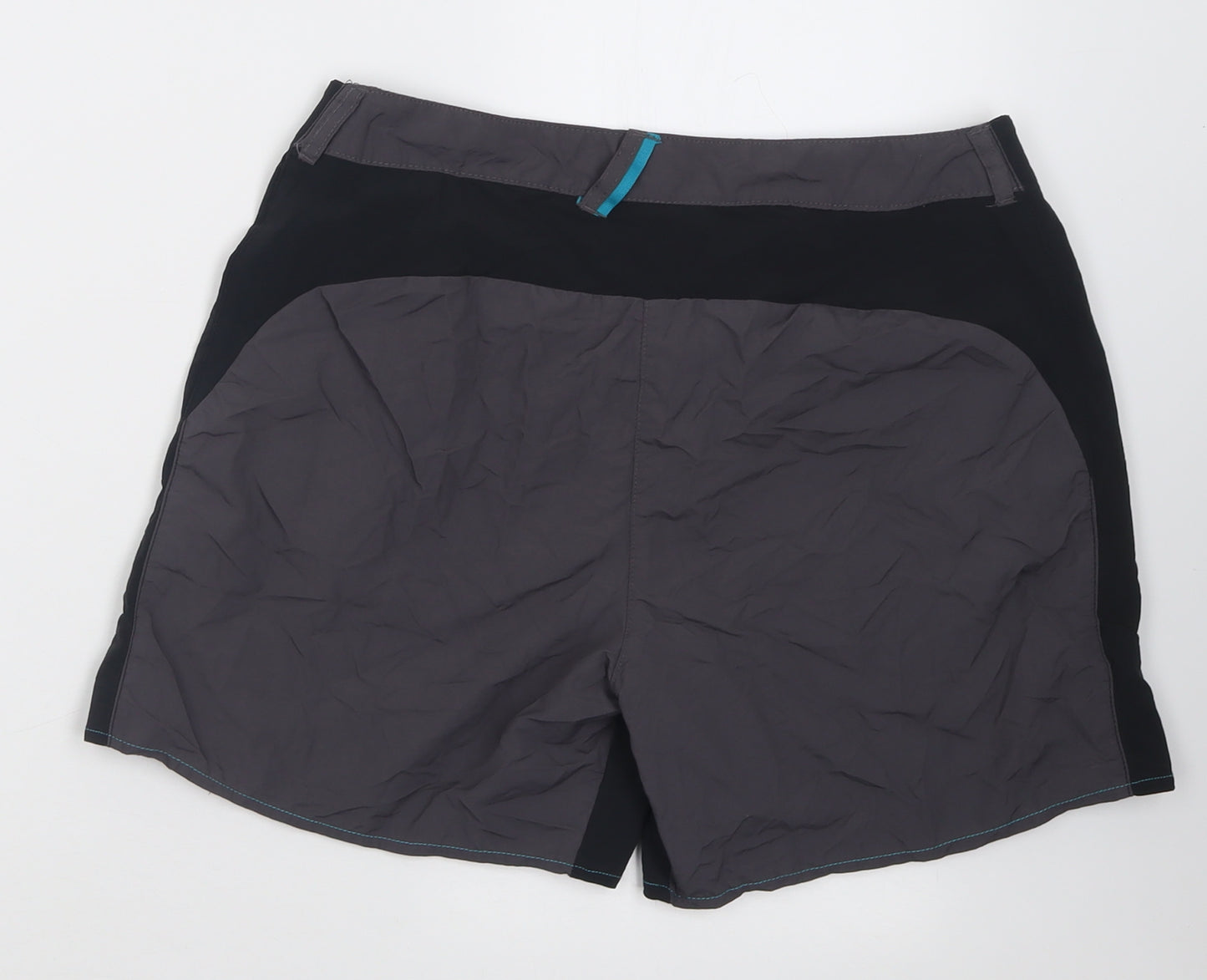 DECATHLON Womens Grey  Polyamide Sweat Shorts Size 12 L3 in Regular Buckle
