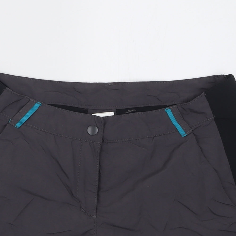 DECATHLON Womens Grey  Polyamide Sweat Shorts Size 12 L3 in Regular Buckle