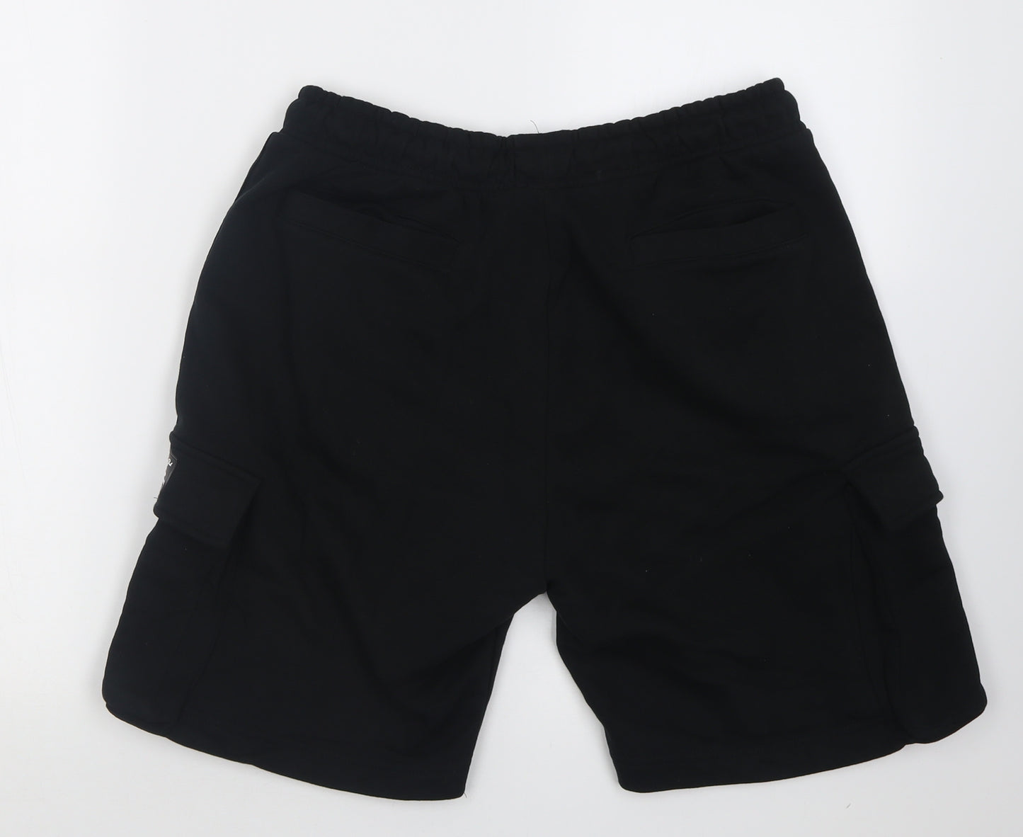 Brave Soul Mens Black  Cotton Cargo Shorts Size M L7 in Regular Tie