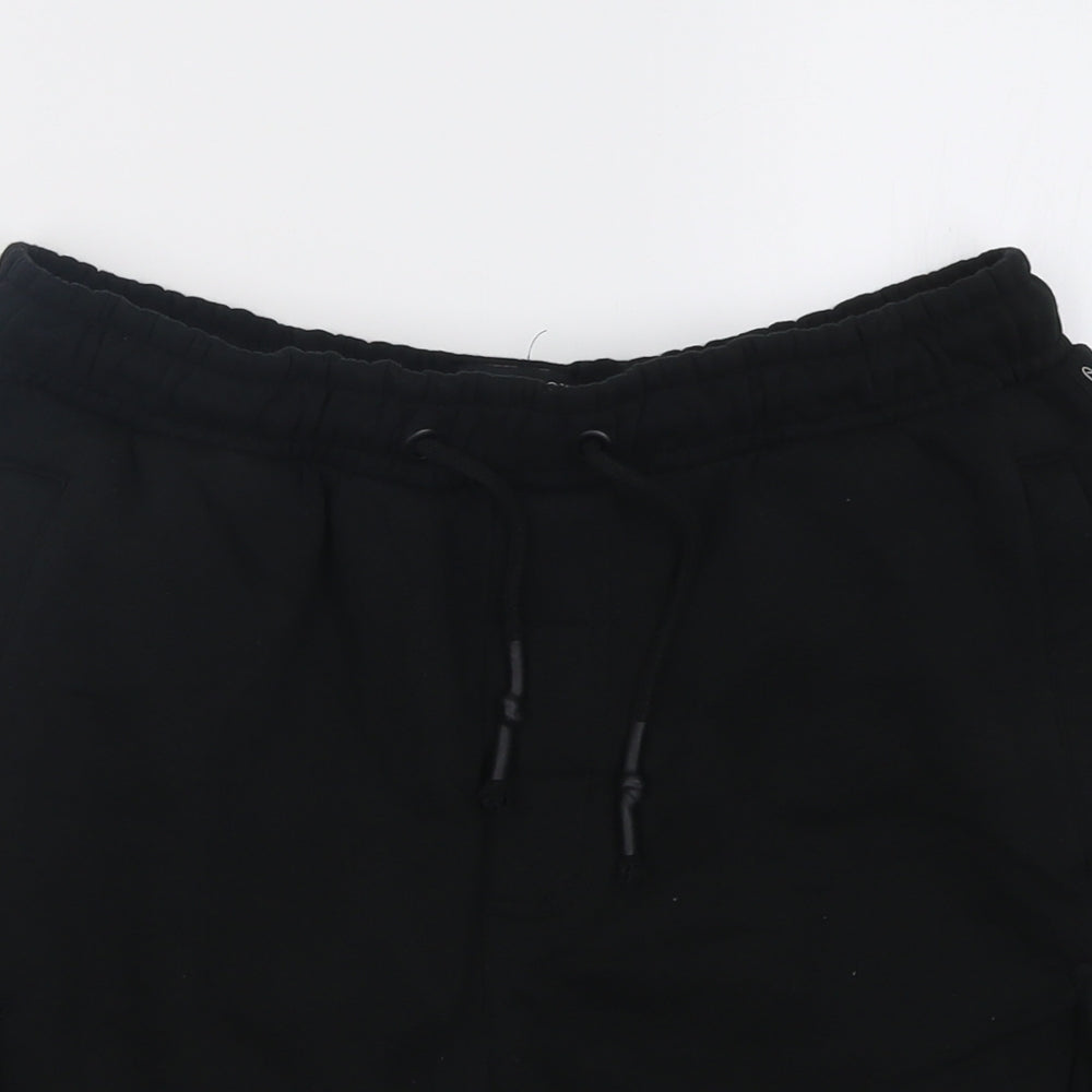 Brave Soul Mens Black  Cotton Cargo Shorts Size M L7 in Regular Tie