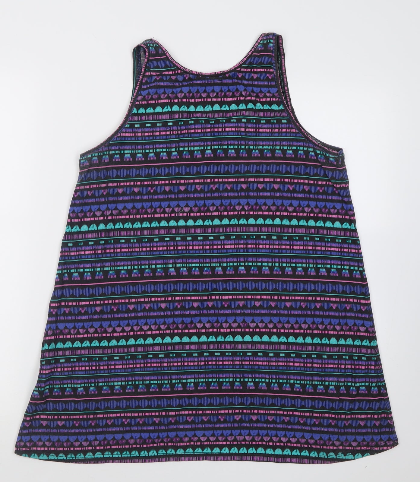 Atmosphere Womens Multicoloured Geometric Polyester Basic Tank Size 6 Scoop Neck