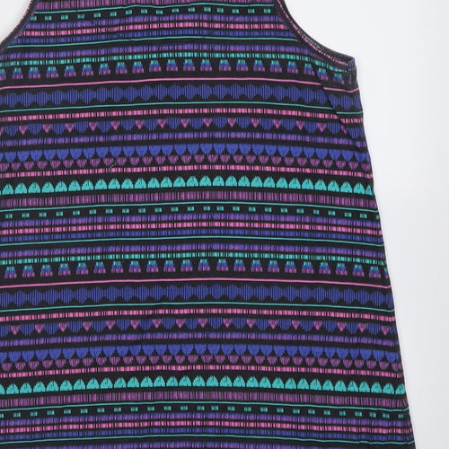 Atmosphere Womens Multicoloured Geometric Polyester Basic Tank Size 6 Scoop Neck