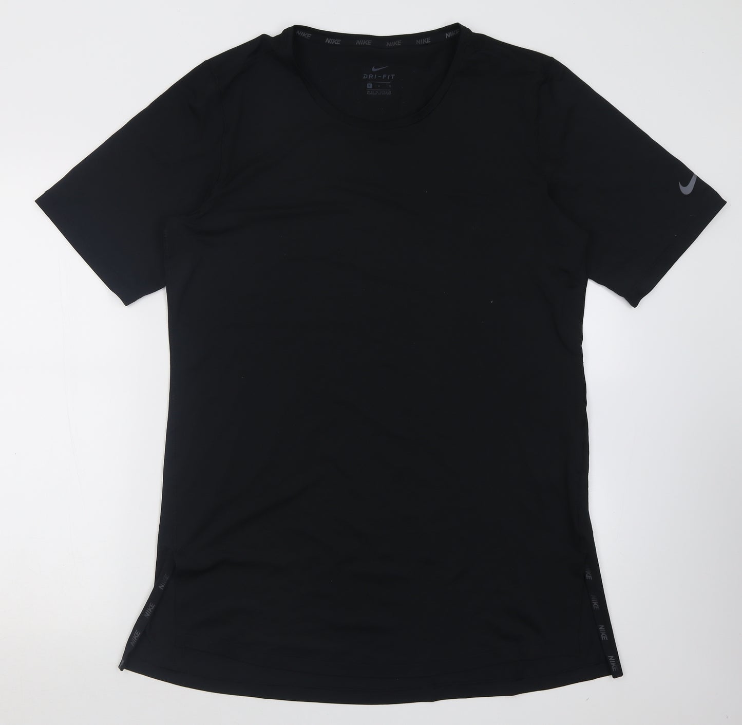 Nike Mens Black  Polyester Basic T-Shirt Size L Crew Neck Pullover