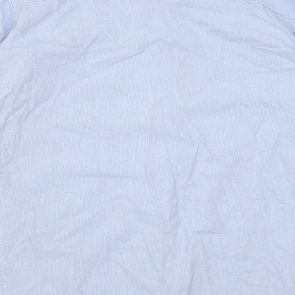 Marks and Spencer Womens Blue  Cotton Basic Button-Up Size 16 Collared