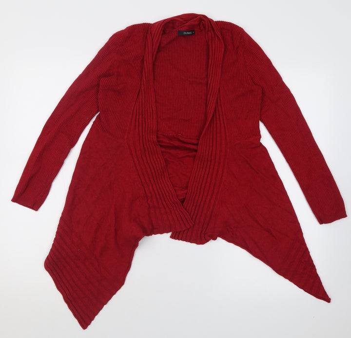 Dunnes Stores Womens Red V-Neck Nylon Cardigan Jumper Size M