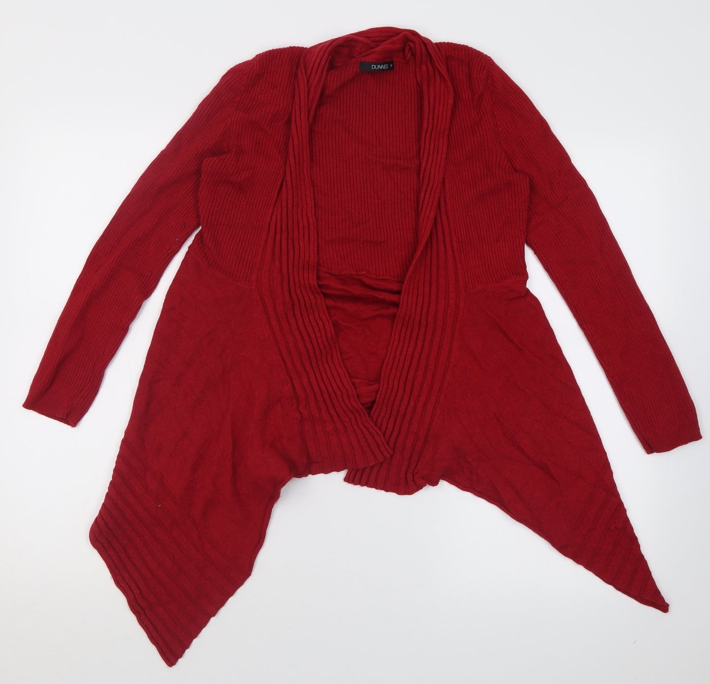 Dunnes Stores Womens Red V-Neck  Nylon Cardigan Jumper Size M