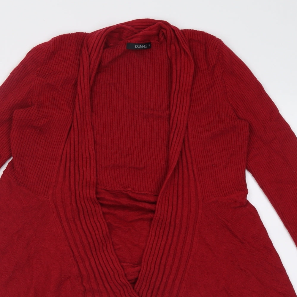 Dunnes Stores Womens Red V-Neck  Nylon Cardigan Jumper Size M