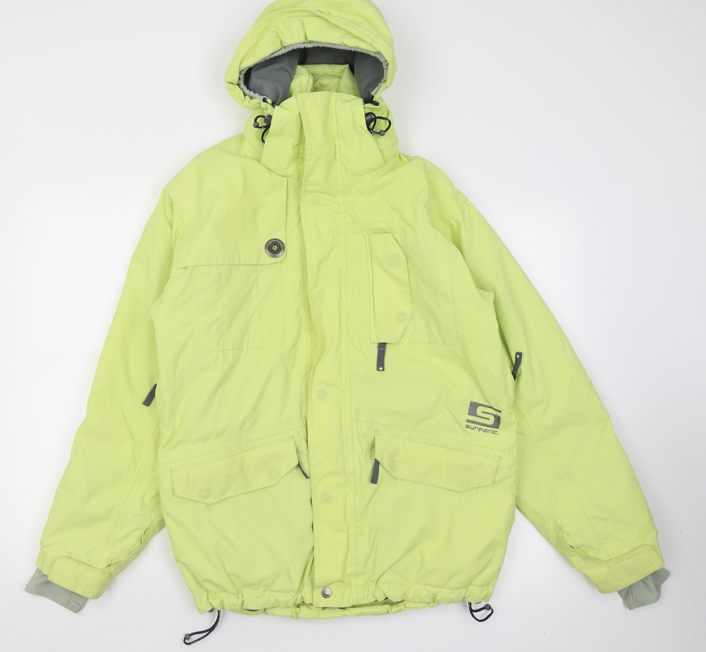 Surfanic Mens Yellow   Overcoat Coat Size S  Zip