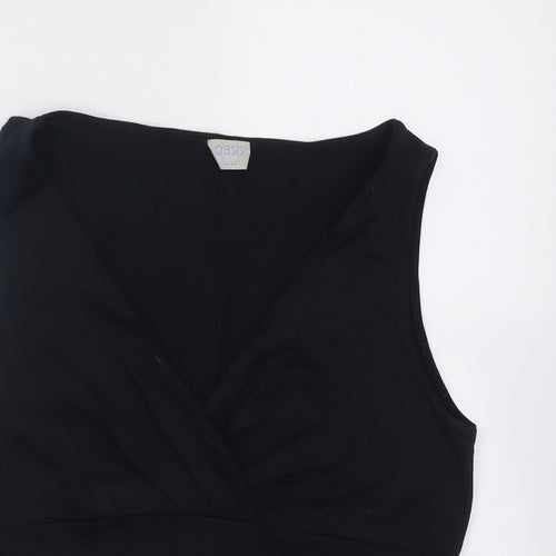 Oasis Womens Black  Polyamide Basic Tank Size 14 V-Neck