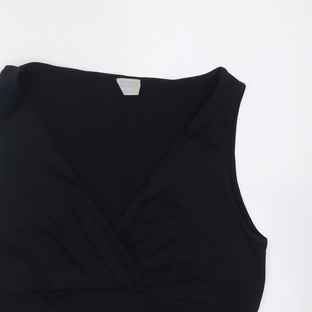Oasis Womens Black  Polyamide Basic Tank Size 14 V-Neck