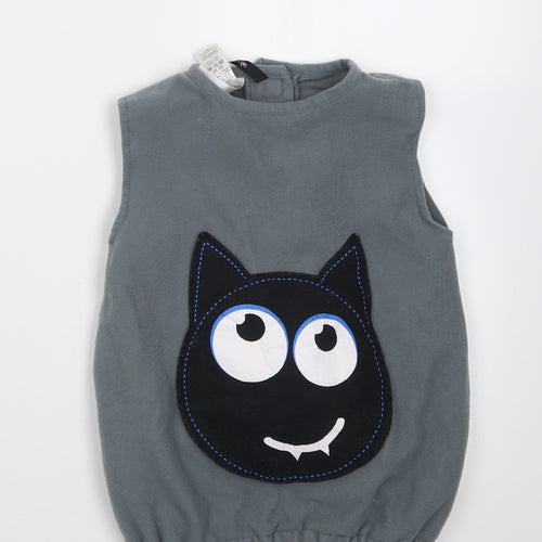 George Boys Grey  Polyester Basic Tank Size 2 Years Crew Neck Hook & Loop