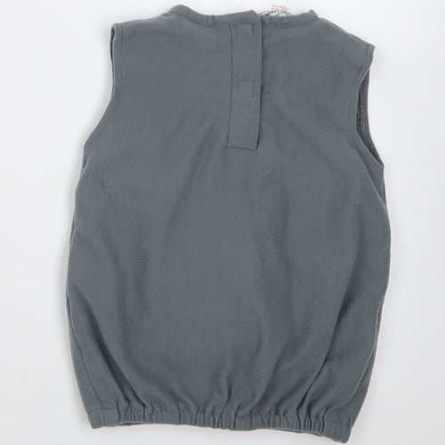 George Boys Grey  Polyester Basic Tank Size 2 Years Crew Neck Hook & Loop