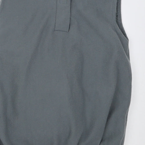 George Boys Grey  Polyester Basic Tank Size 2 Years Crew Neck Hook & Loop