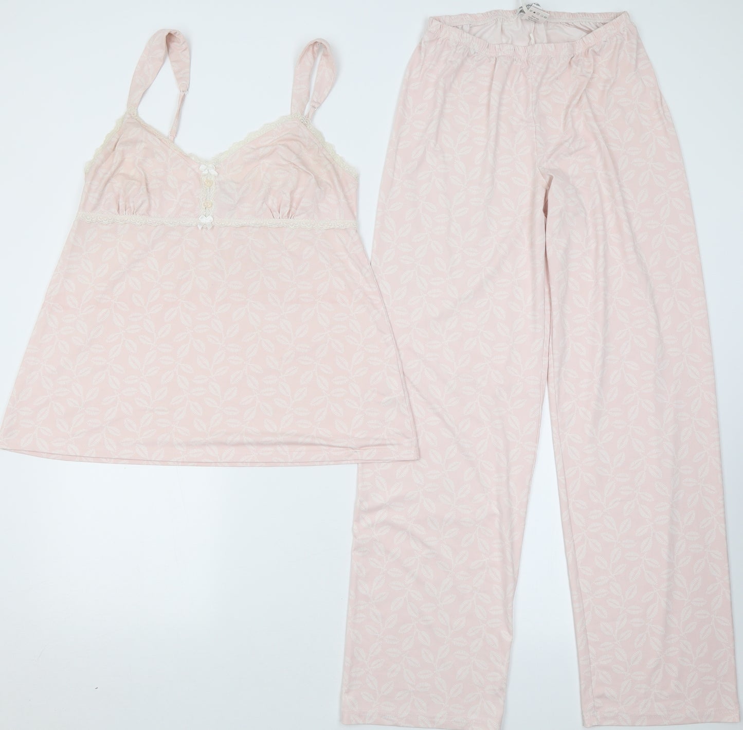 Alexandra Bartlett Womens Pink Geometric Polyester Cami Pyjama Set Size 12