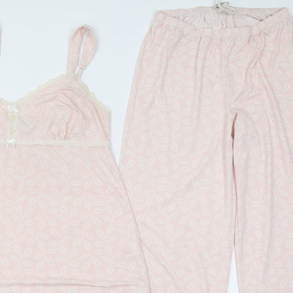 Alexandra Bartlett Womens Pink Geometric Polyester Cami Pyjama Set Size 12