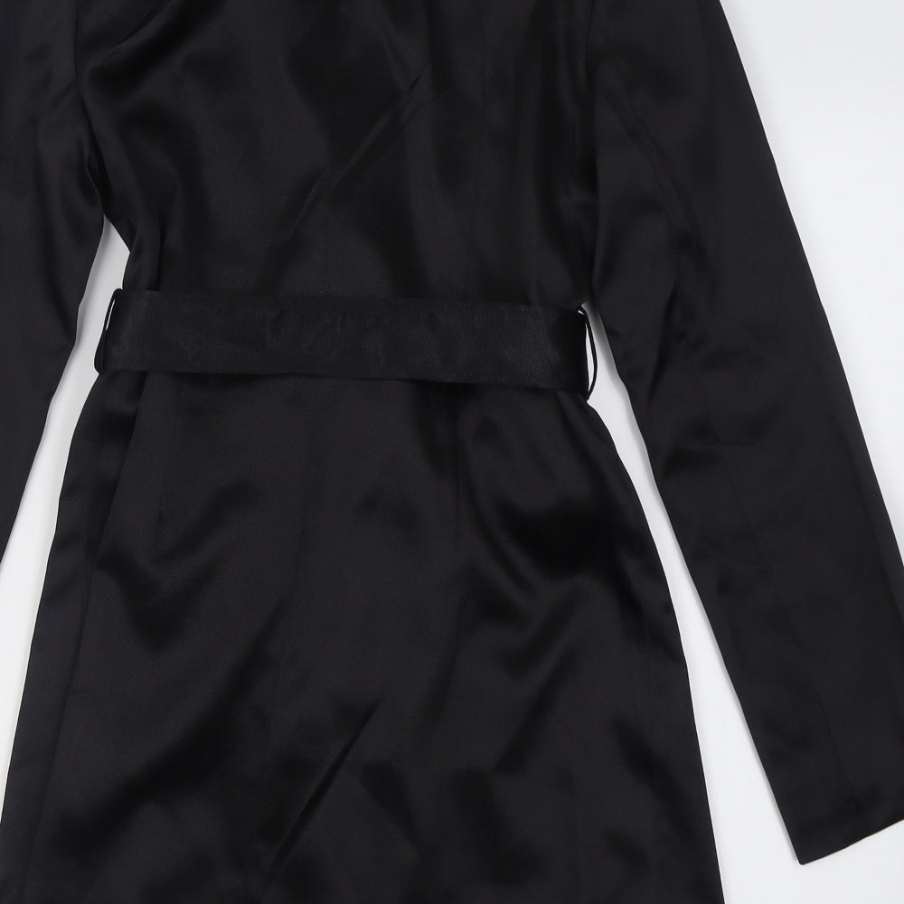 Nasty Gal Womens Black  Polyester A-Line  Size 10  V-Neck Button