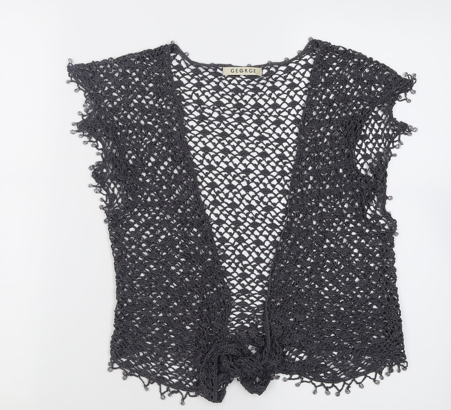 George Womens Grey V-Neck  Viscose Cardigan Jumper Size 12