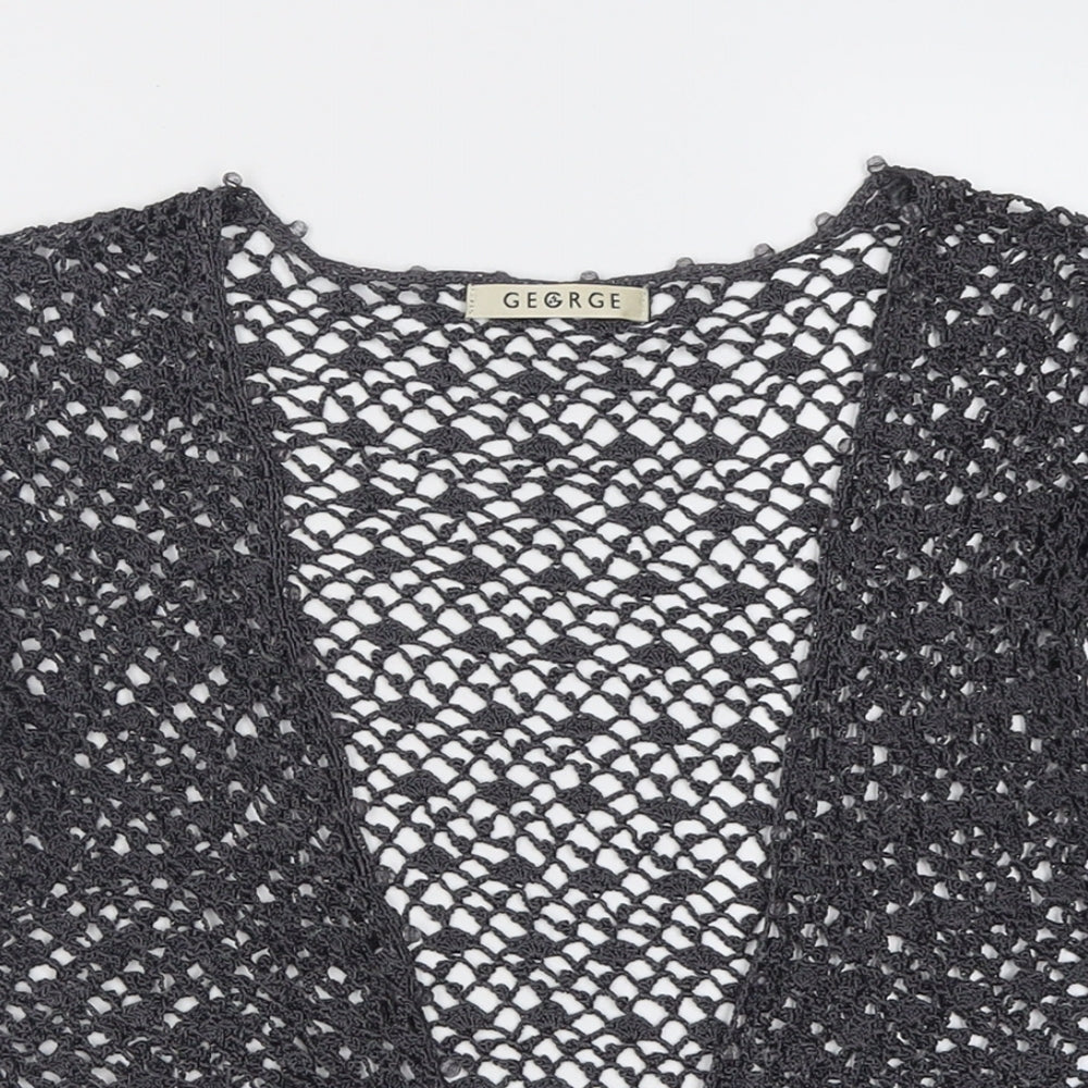 George Womens Grey V-Neck  Viscose Cardigan Jumper Size 12