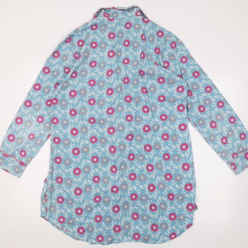 Laura Ashley Womens Blue Floral Cotton Cami Nightshirt Size 12  Button