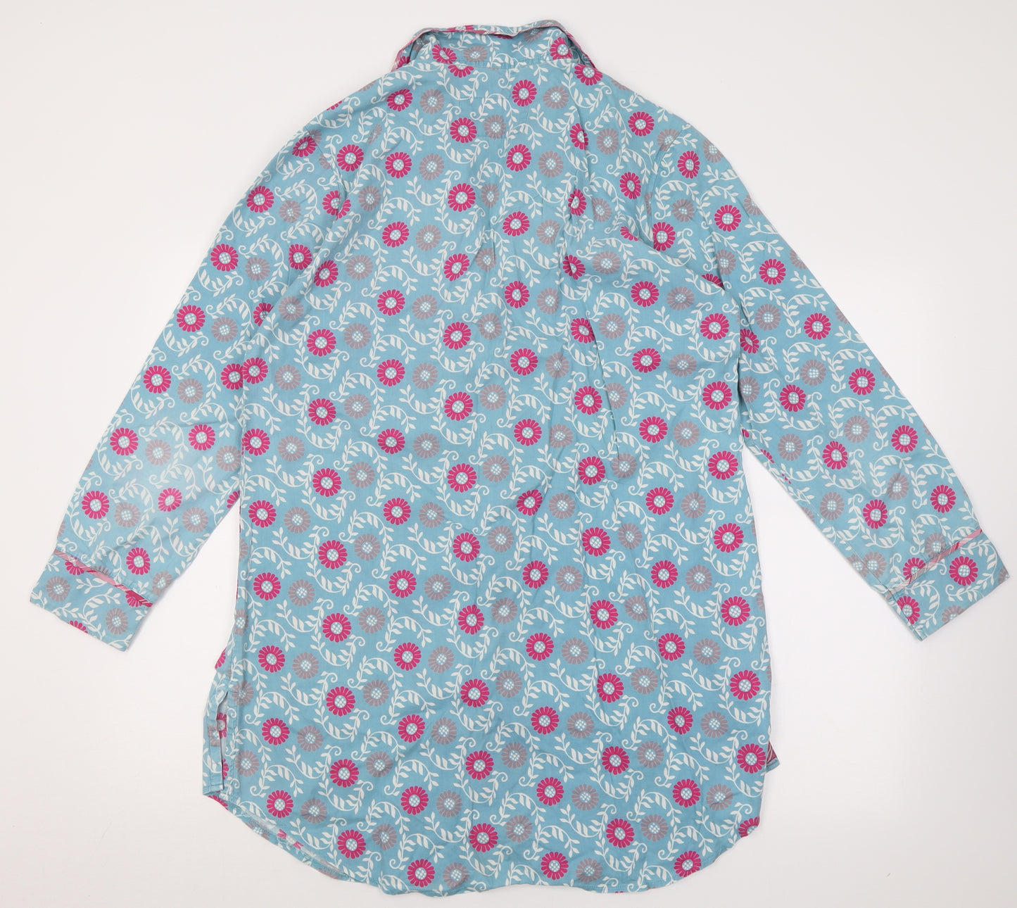 Laura Ashley Womens Blue Floral Cotton Cami Nightshirt Size 12  Button