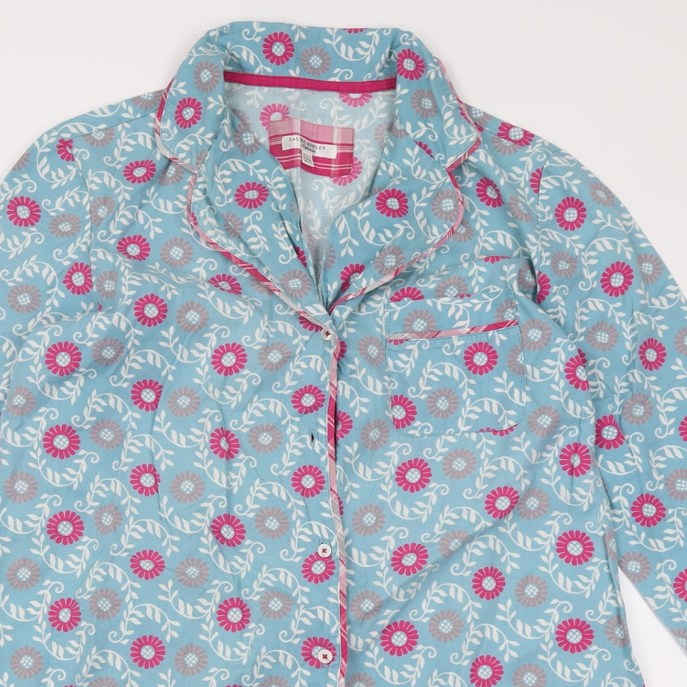 Laura Ashley Womens Blue Floral Cotton Cami Nightshirt Size 12  Button