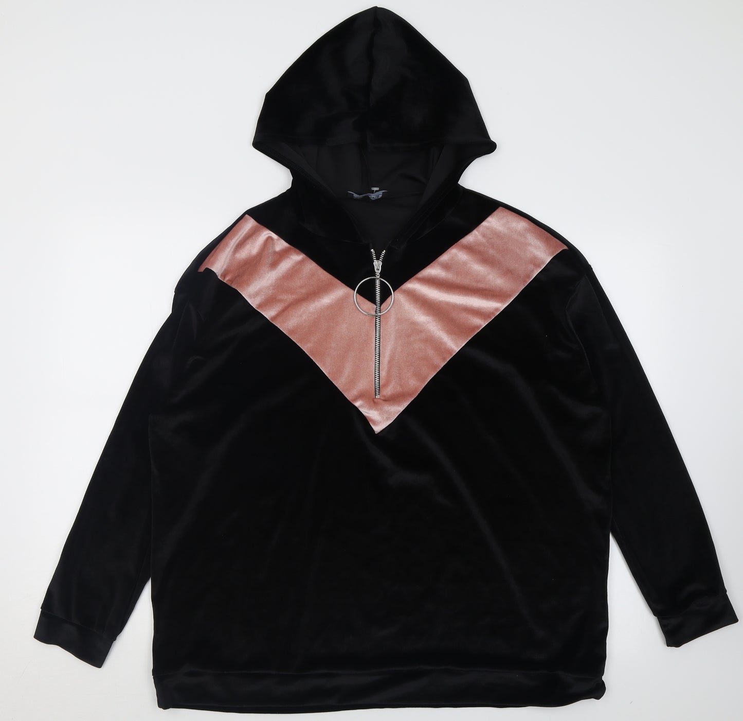 Select Womens Black  Polyester Pullover Hoodie Size L  Zip