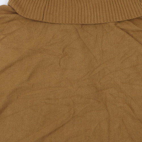 h7m Womens Brown Roll Neck  Acrylic Cape Jumper One Size