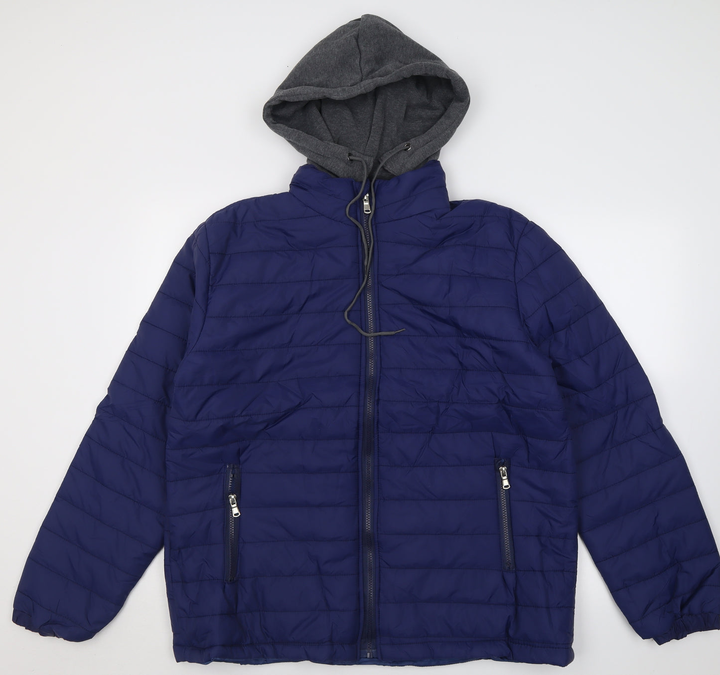 Han Ming Xuan Mens Blue   Puffer Jacket Jacket Size 2XL  Zip
