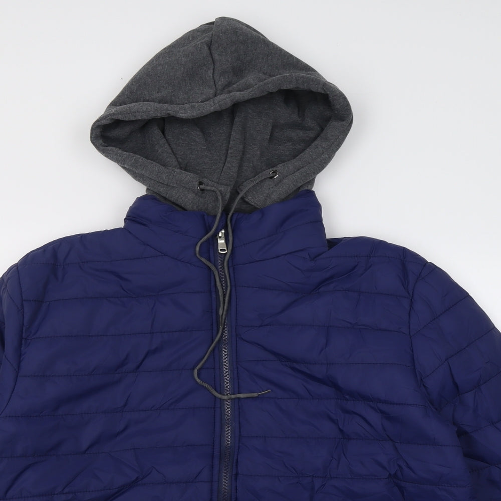 Han Ming Xuan Mens Blue   Puffer Jacket Jacket Size 2XL  Zip