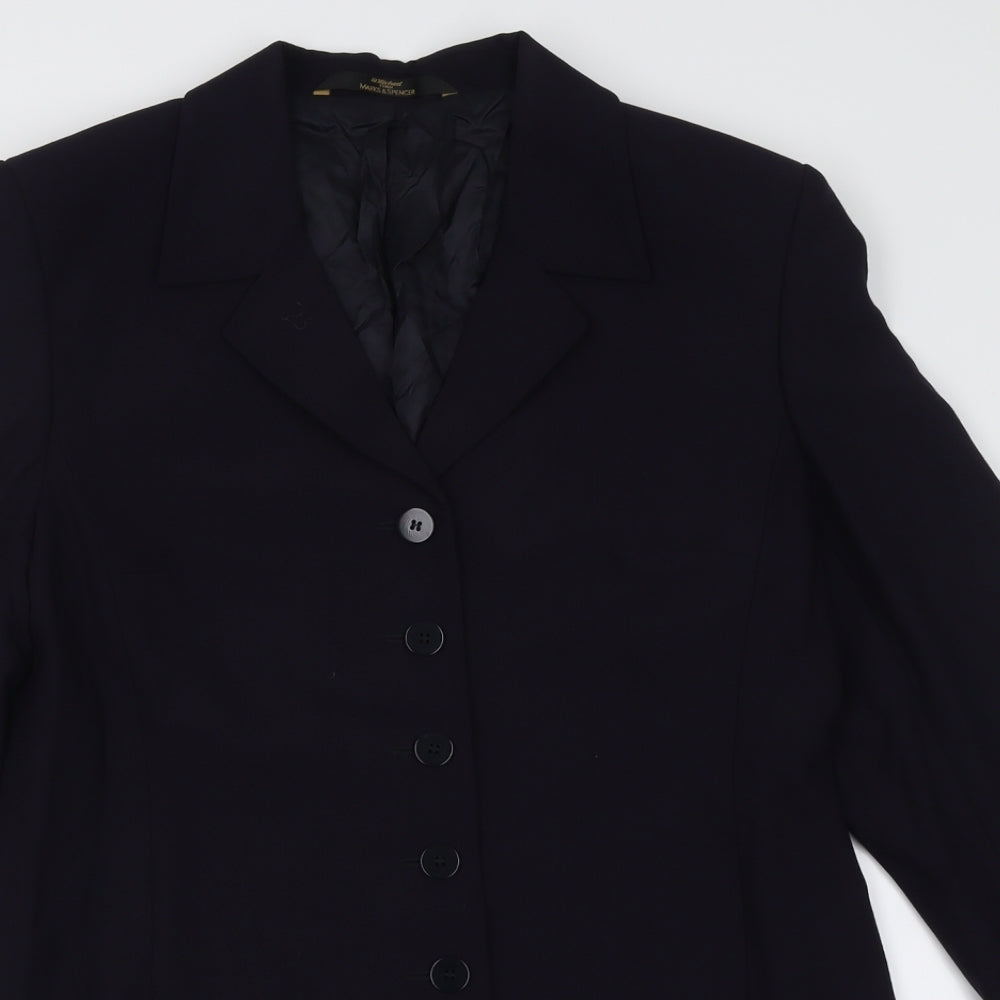 Marks and Spencer Womens Blue   Jacket Blazer Size 14  Button