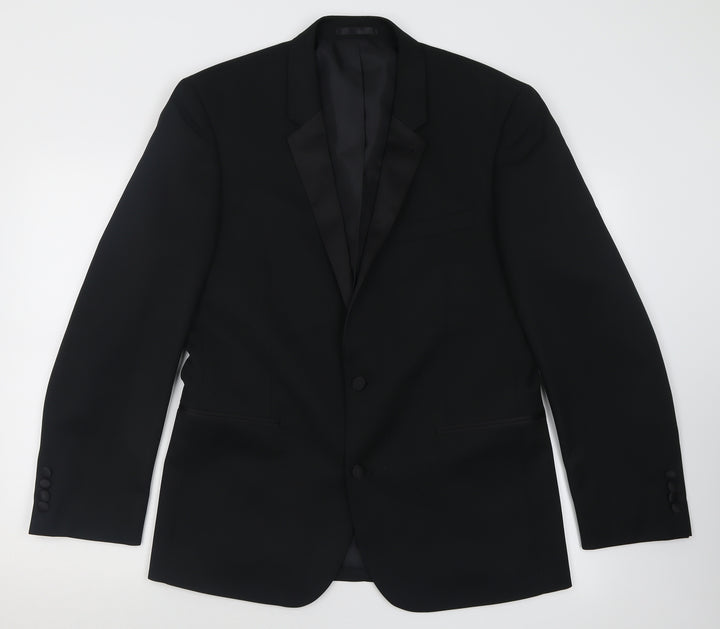 Taylor & Wright Mens Black  Polyester Jacket Blazer Size 40