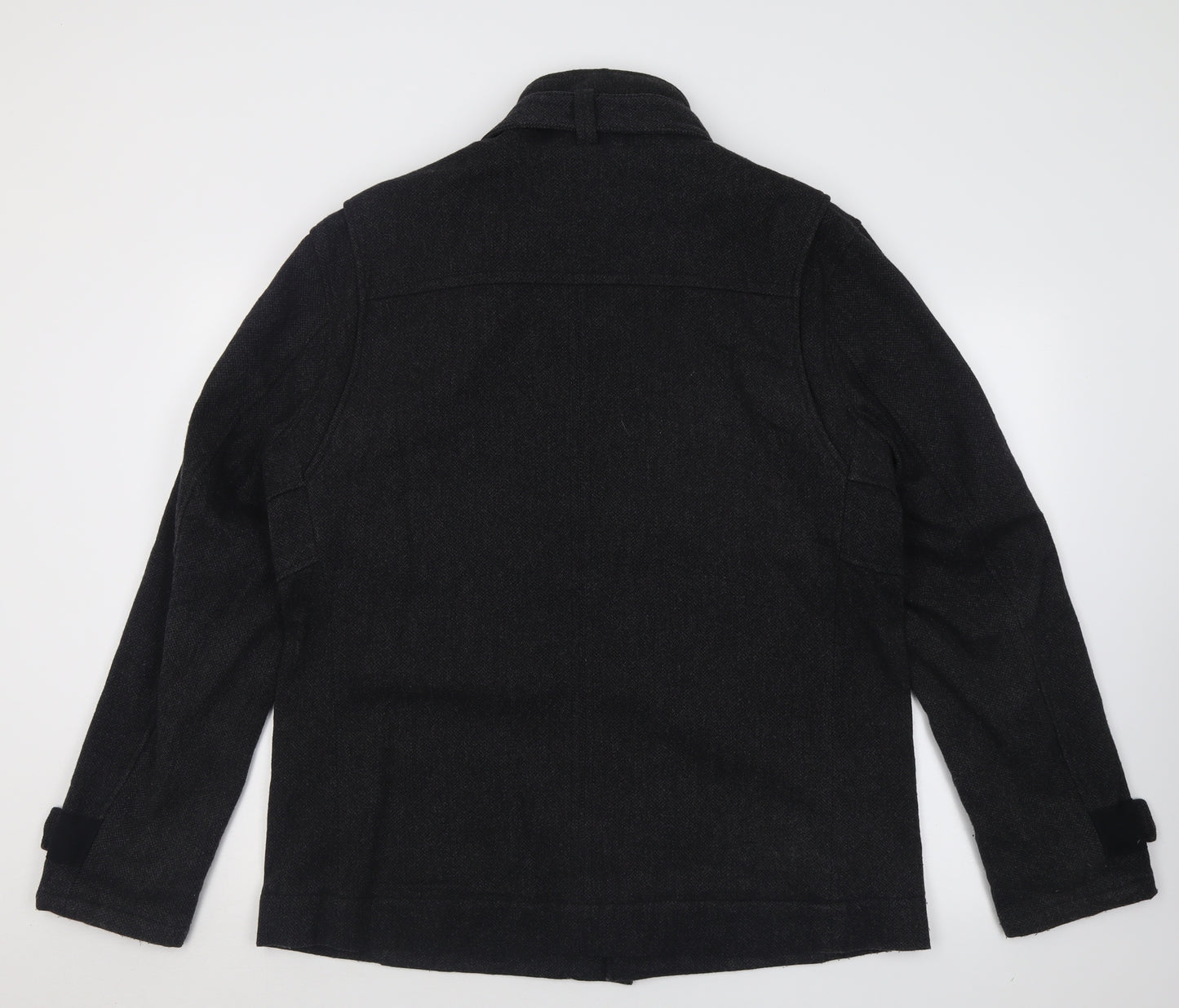 NEXT Mens Black   Overcoat Coat Size L  Zip
