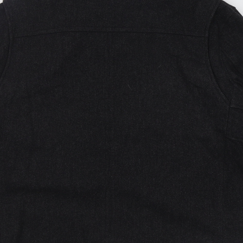 NEXT Mens Black   Overcoat Coat Size L  Zip