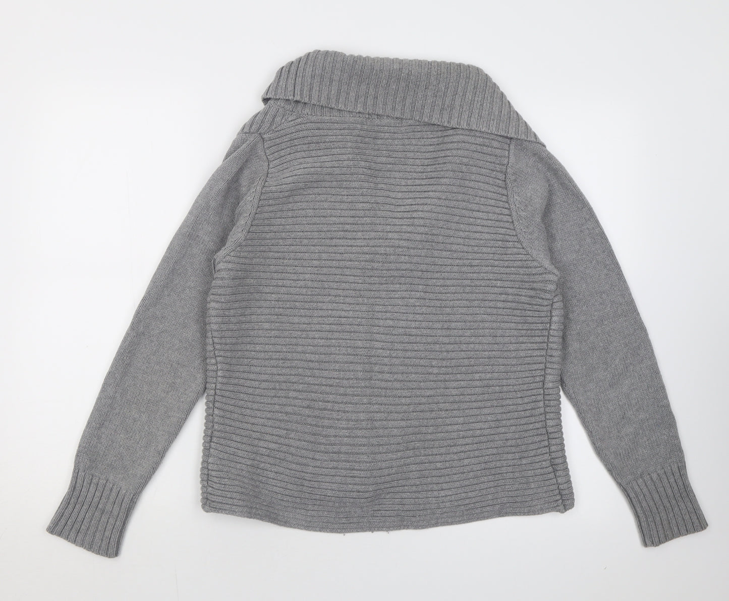 Marks and Spencer Womens Grey V-Neck  Cotton Cardigan Jumper Size 16