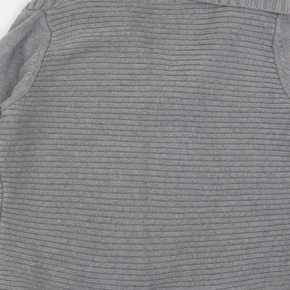 Marks and Spencer Womens Grey V-Neck  Cotton Cardigan Jumper Size 16
