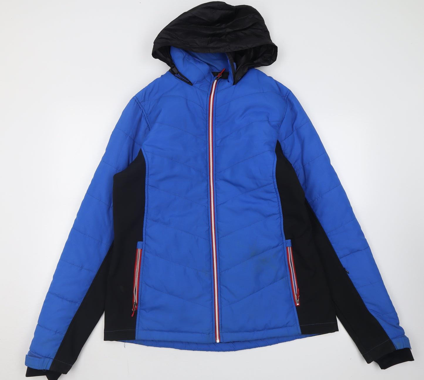 Crane Mens Blue   Overcoat Coat Size L  Zip