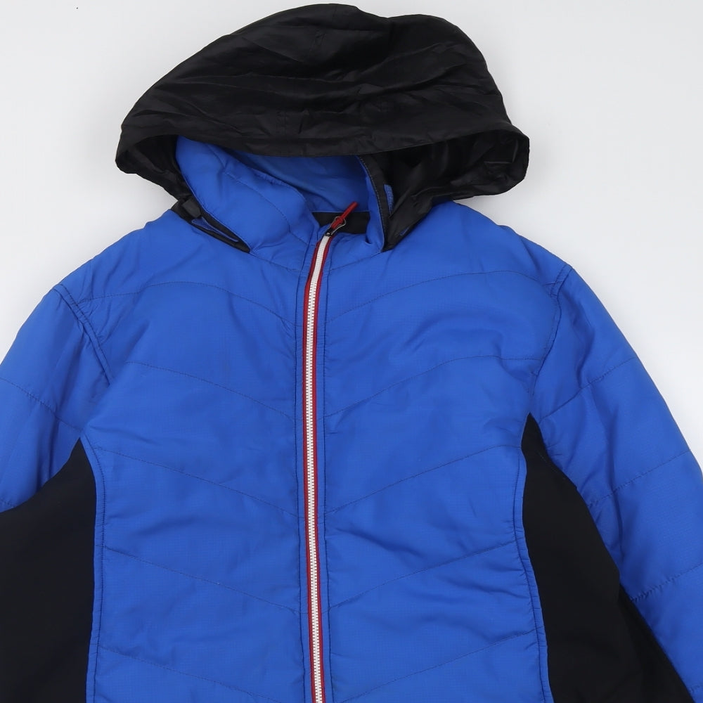 Crane Mens Blue   Overcoat Coat Size L  Zip
