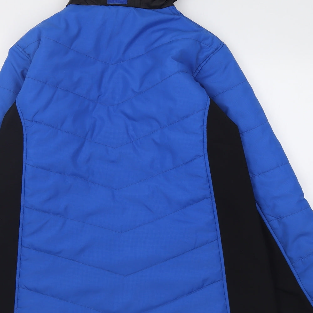 Crane Mens Blue   Overcoat Coat Size L  Zip