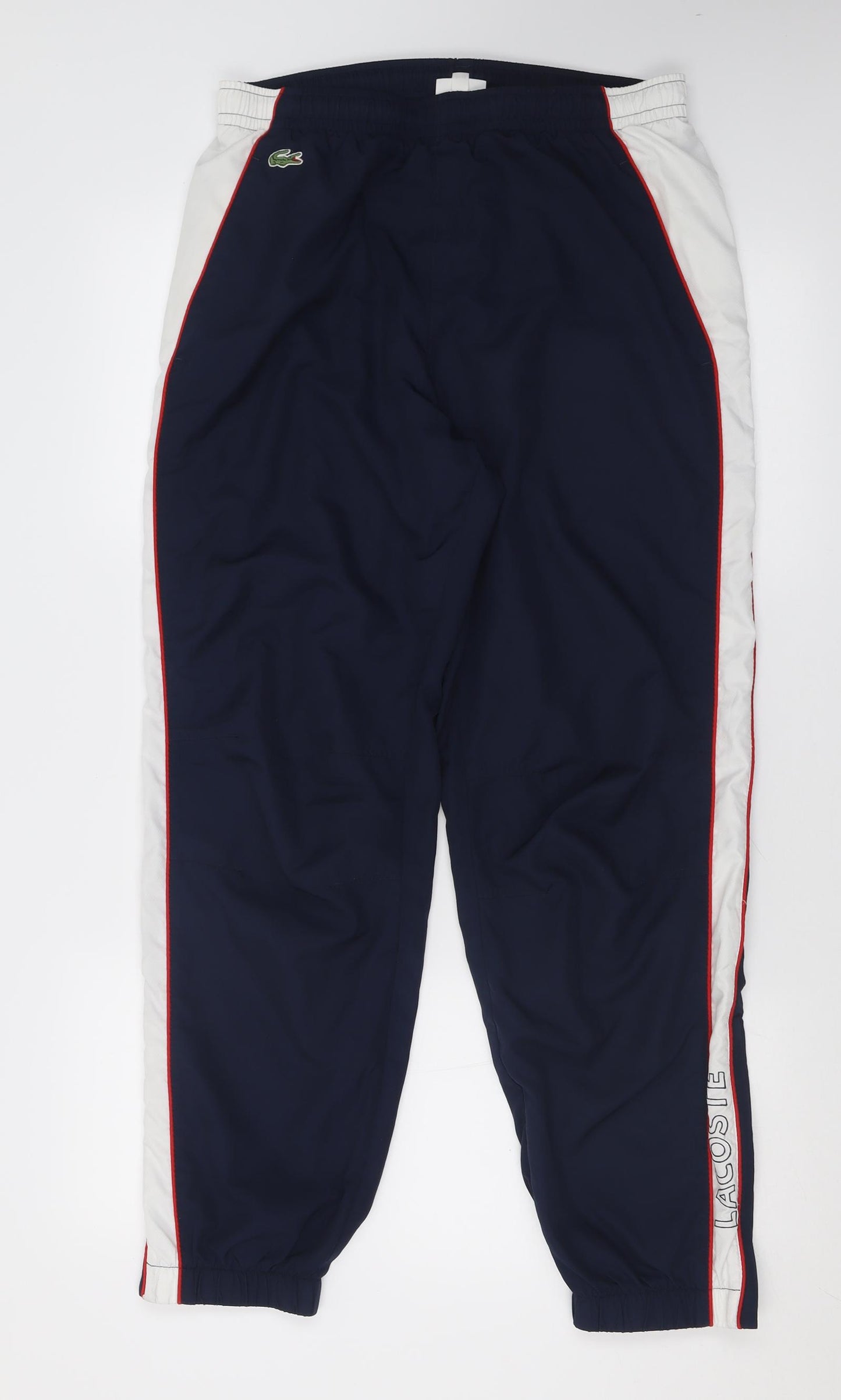 Lacoste Mens Blue  Polyester Jogger Trousers Size M L30 in Regular Tie