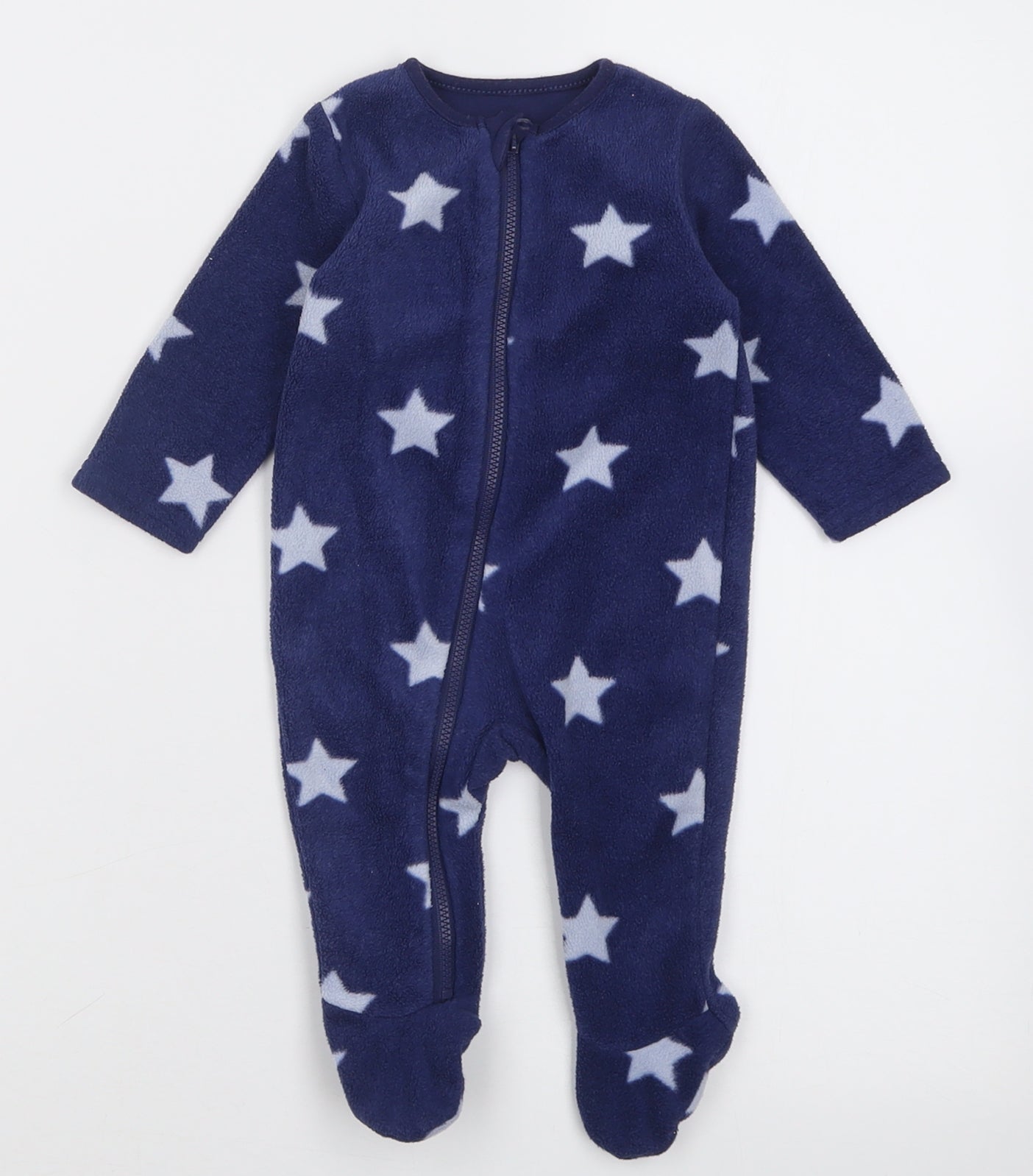 F&F Boys Blue Geometric Polyester Cami One Piece Size 0-3 Months  Zip