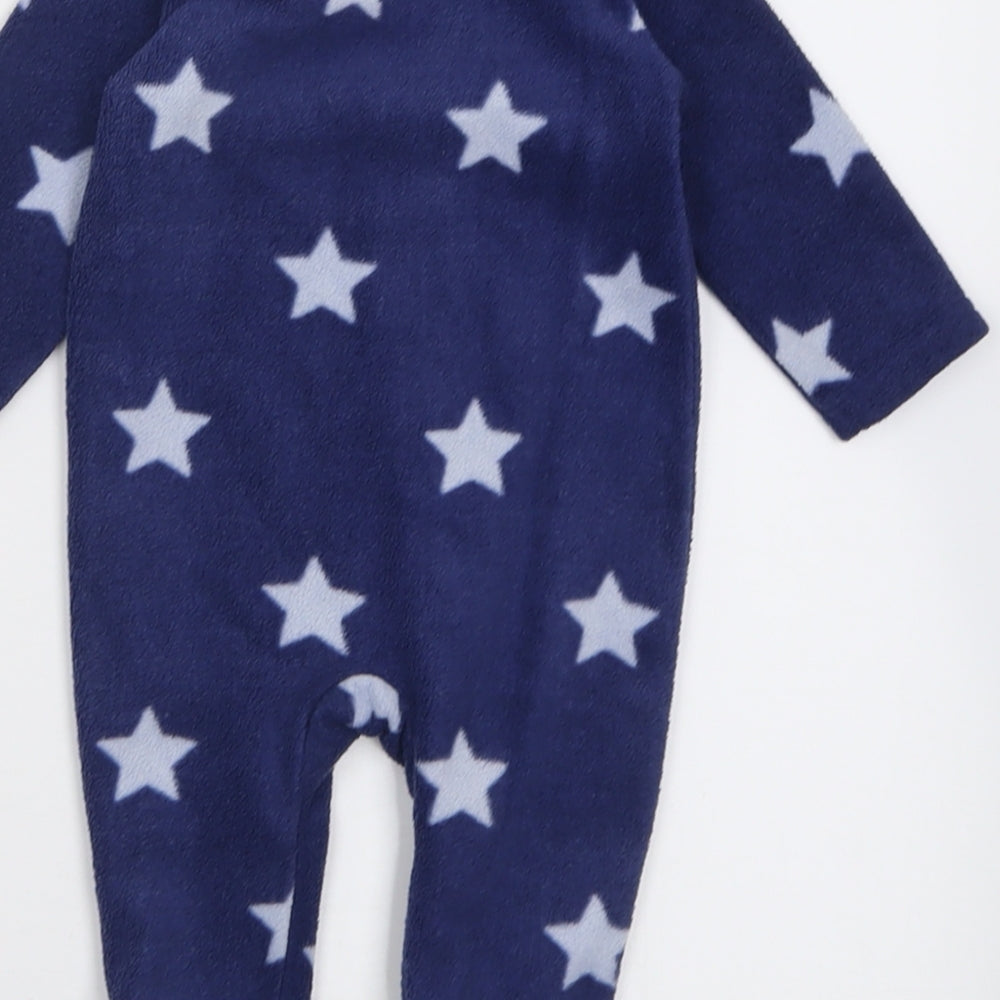 F&F Boys Blue Geometric Polyester Cami One Piece Size 0-3 Months  Zip