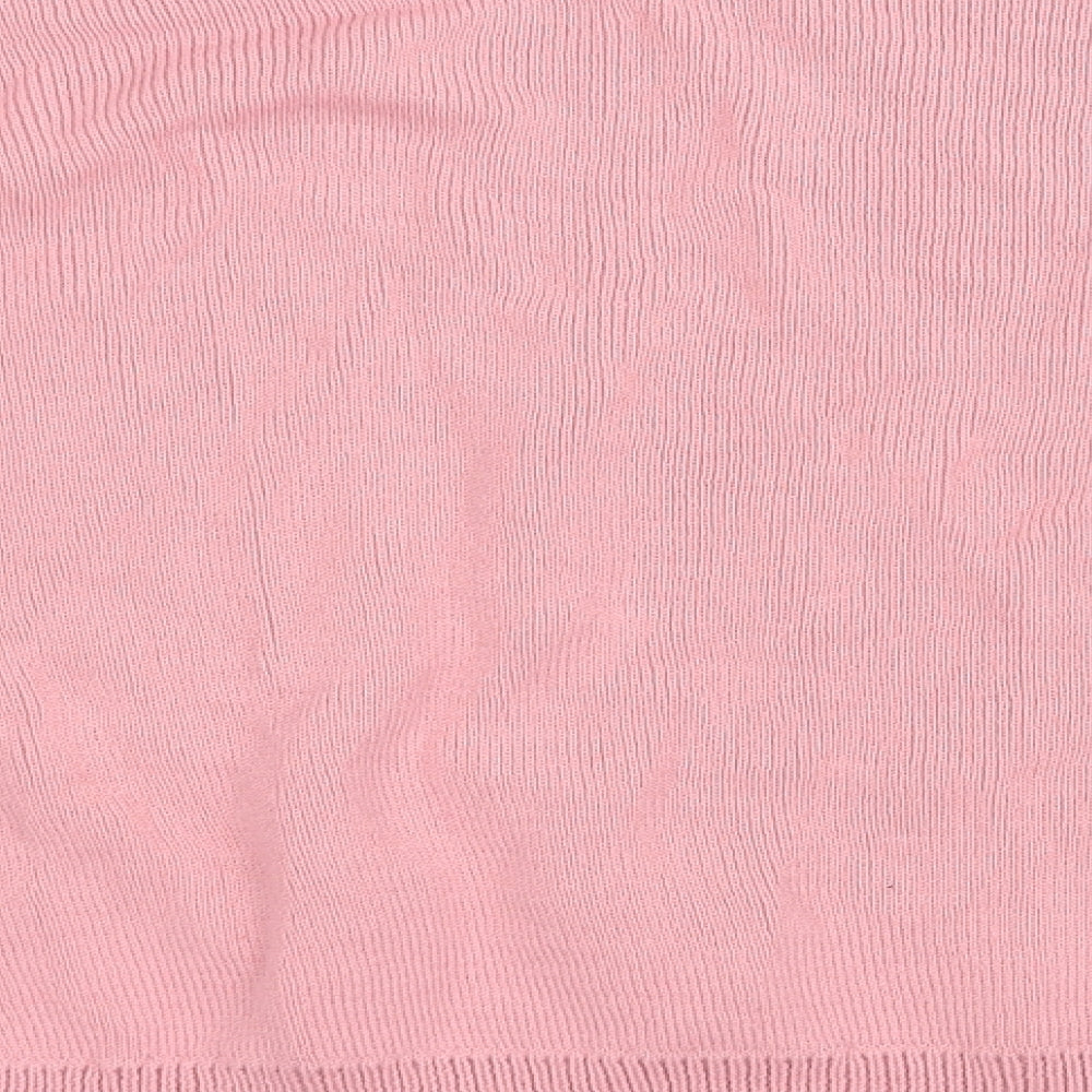 PRETTYLITTLETHING Womens Pink Boat Neck  Acrylic Pullover Jumper Size S
