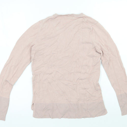 Mango Womens Pink Round Neck  Polyester Pullover Jumper Size 8