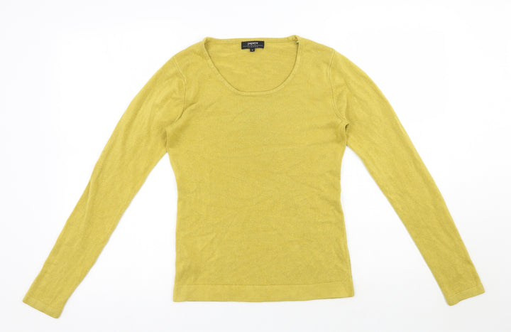 Papaya Womens Yellow Round Neck  Acrylic Pullover Jumper Size 8