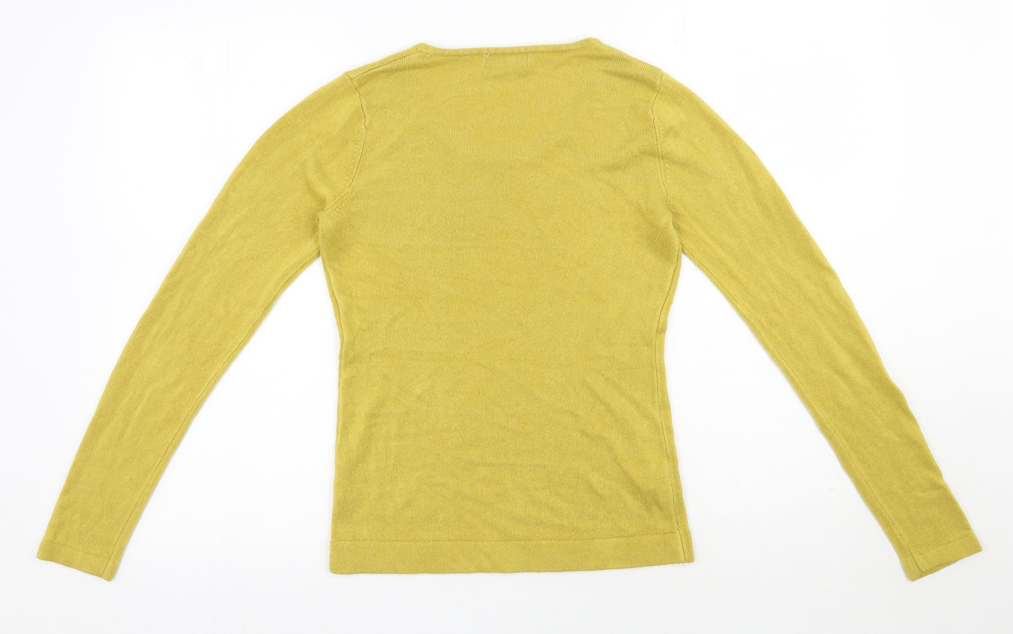 Papaya Womens Yellow Round Neck  Acrylic Pullover Jumper Size 8