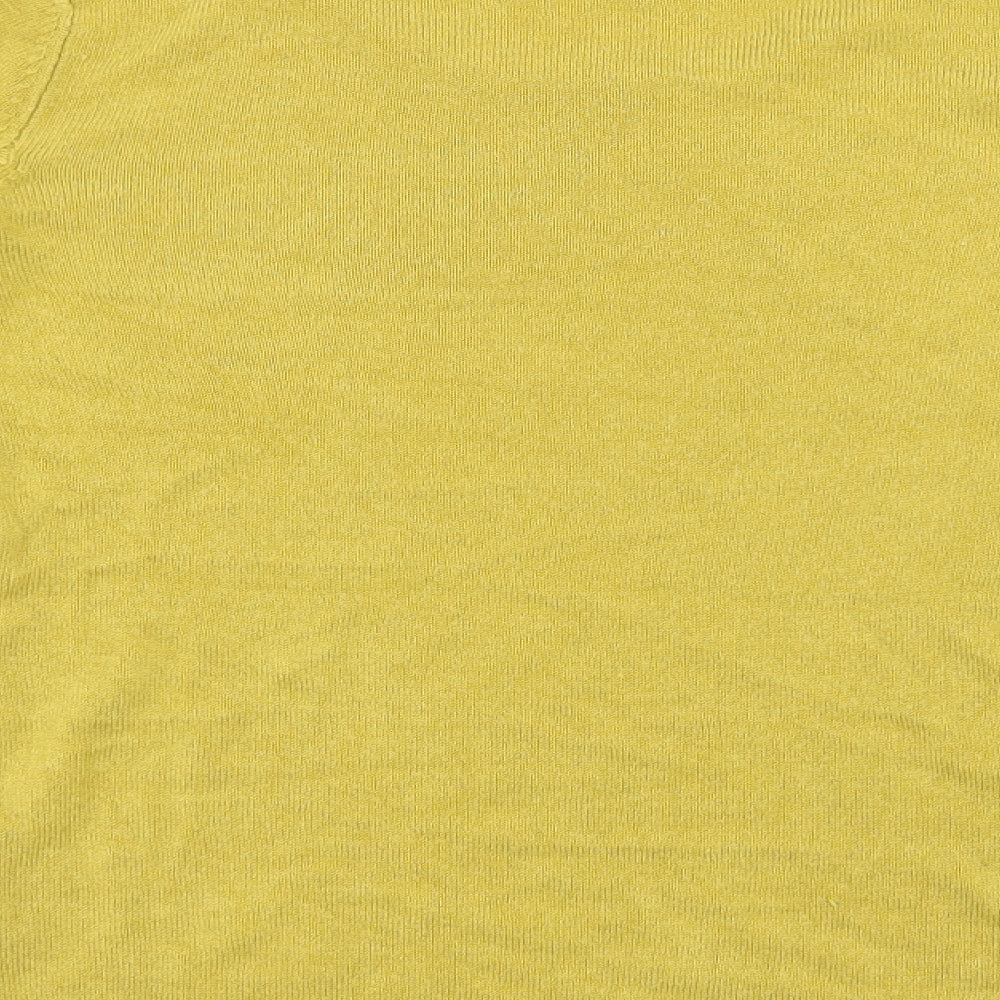 Papaya Womens Yellow Round Neck  Acrylic Pullover Jumper Size 8