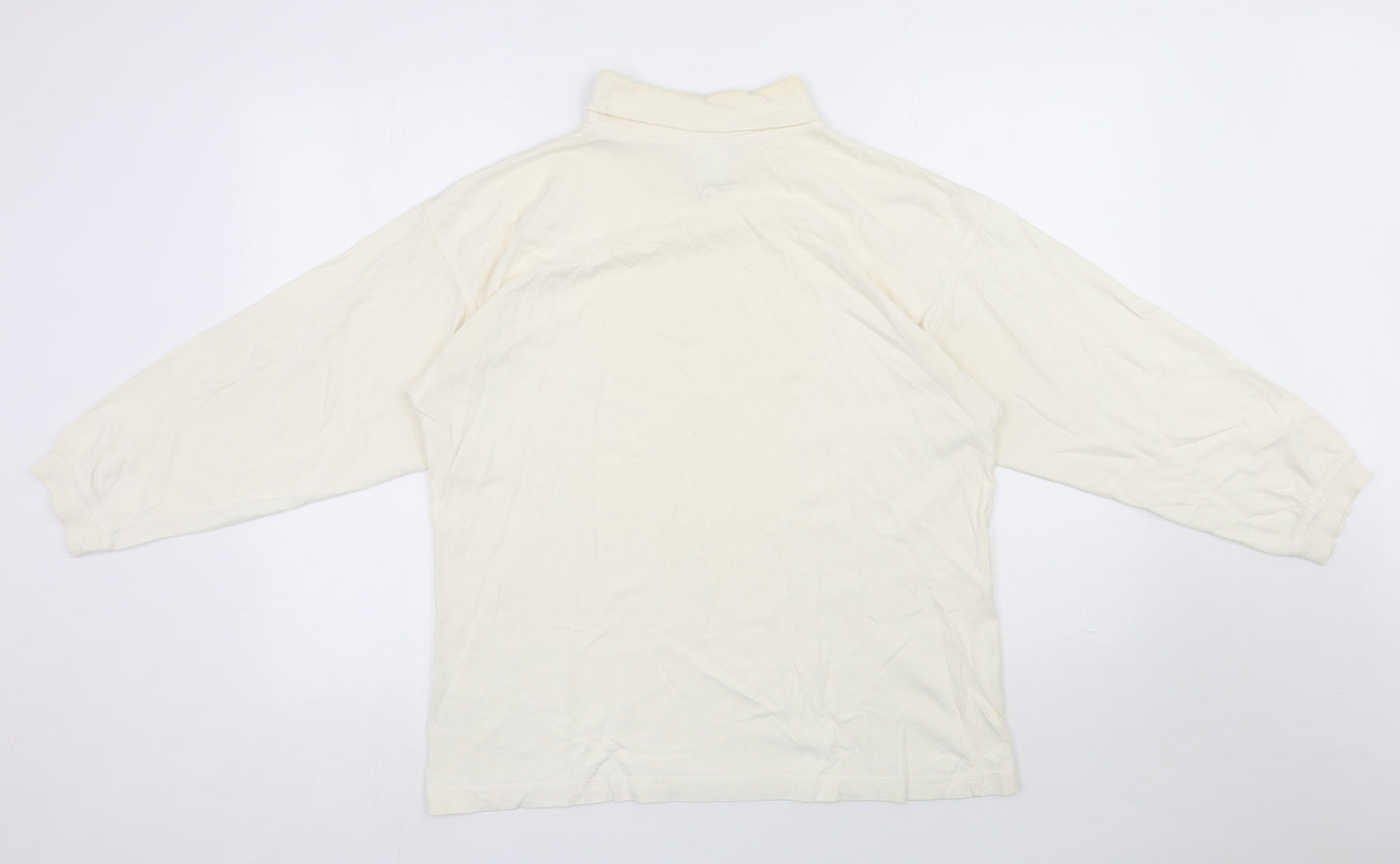 Para Womens Ivory  Cotton Basic T-Shirt Size M Roll Neck