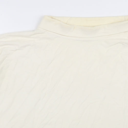 Para Womens Ivory  Cotton Basic T-Shirt Size M Roll Neck