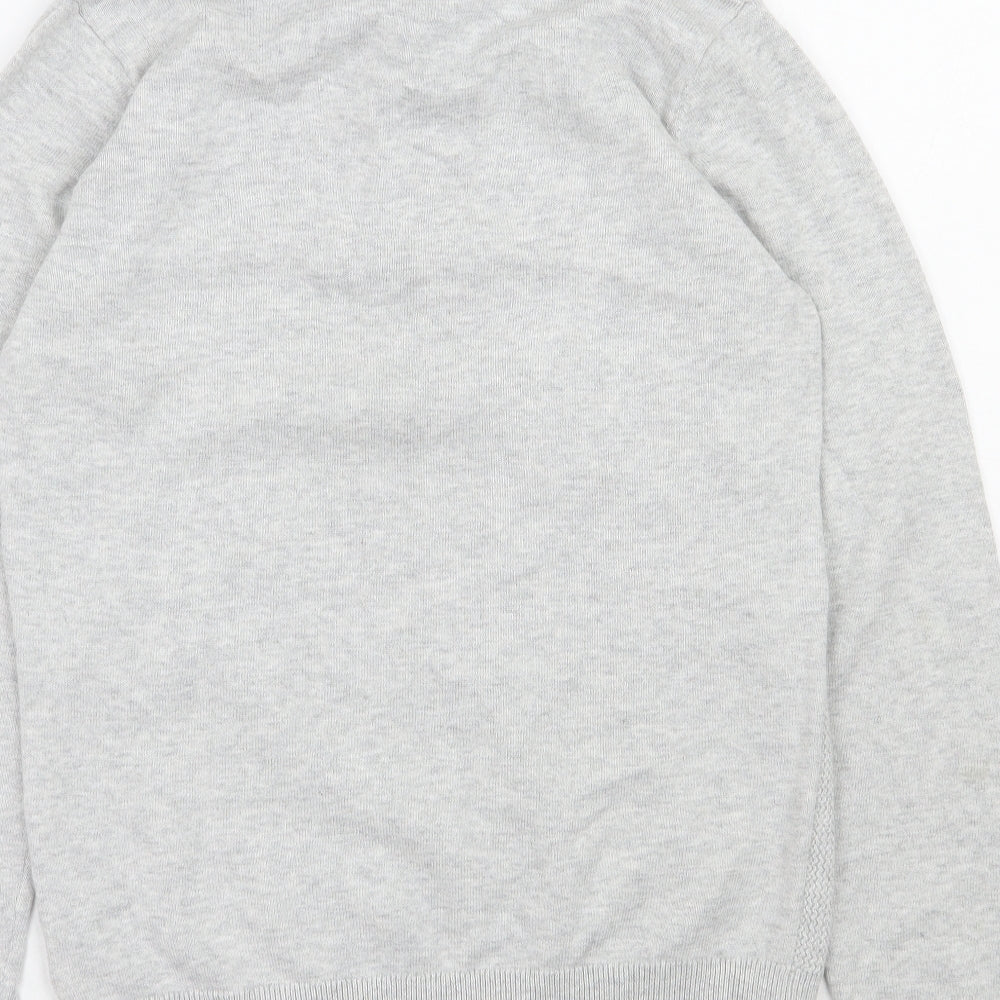 Next  Boys Grey Collared  Cotton Pullover Jumper Size 11 Years  Button
